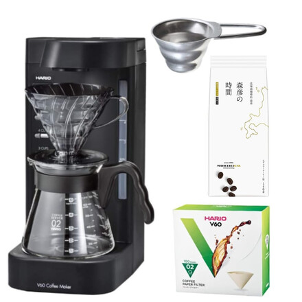 ハリオ V60珈琲王2 コーヒーメーカー EVCM2-5TB ＆ 森彦 コーヒー粉 ＆ 軽量スプーン ＆ ペーパーフィルター