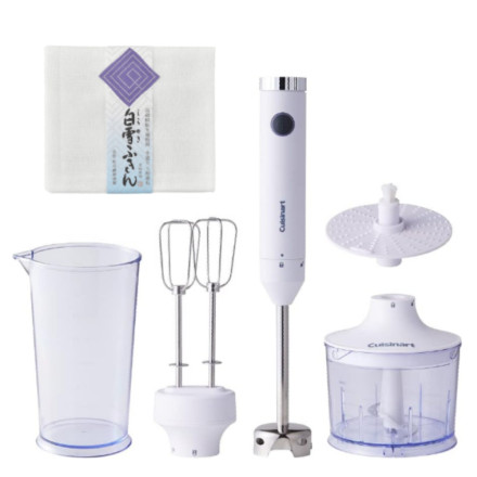クイジナート スリム＆ライト マルチハンドブレンダー おろしディスク付 HB-704WJ ＆ 白雪ふきん