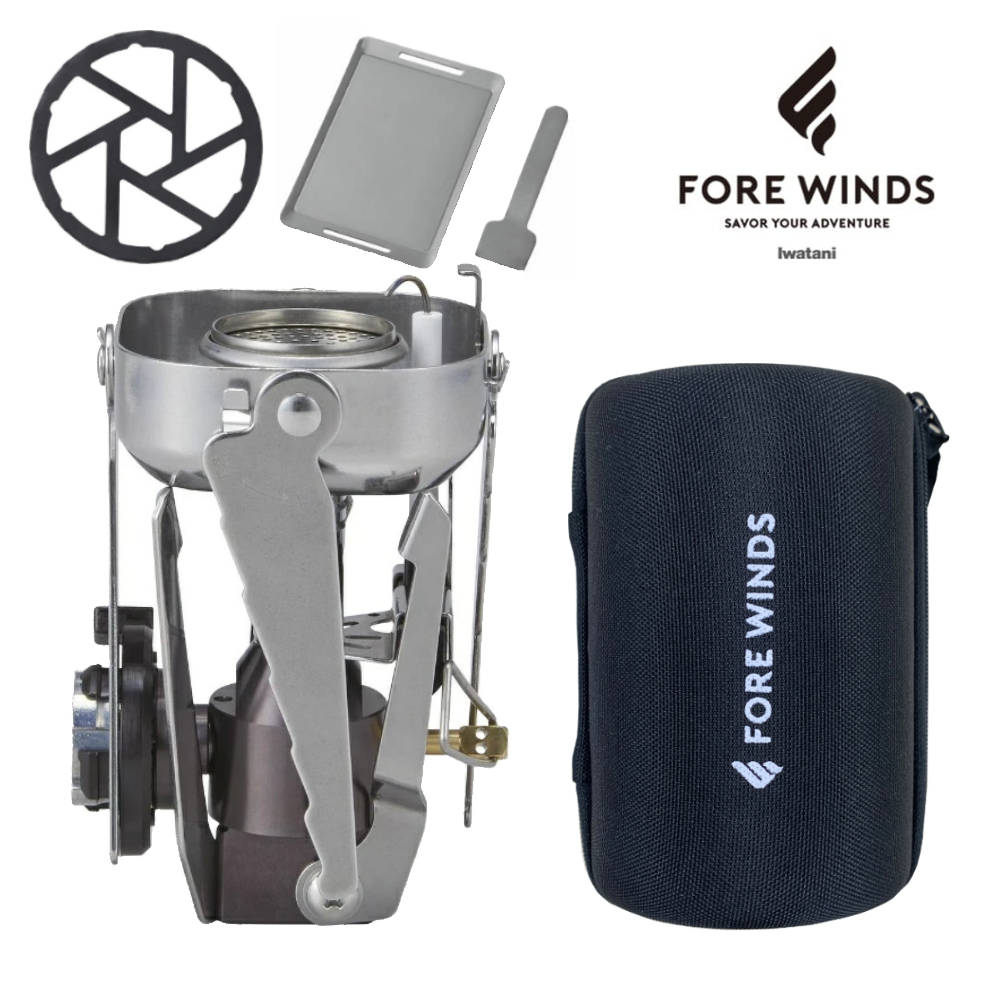 イワタニ ガスバーナー FW-CS01-JP FORE WINDS コンパクトキャンプストーブ（ミニ五徳＆ミニ鉄板セット）