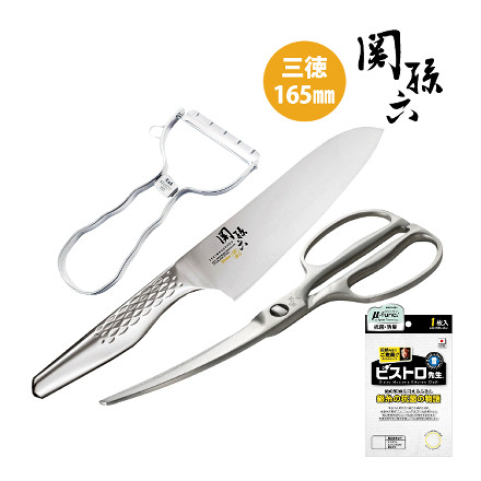 貝印 匠創 三徳＆キッチンバサミ＆ピーラー ふきん付き [AB-5156、DH-3346、DH-3000]