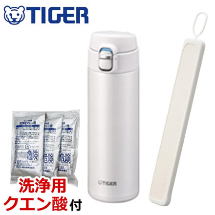 タイガーマグボトル 0.48L MMJ-S048 ホワイト クエン酸洗浄液・乾燥ボトルスティックセット