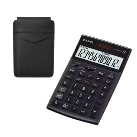 カシオ 実務電卓 ジャストタイプ ブラック JS-20WKA-BK-N＆電卓ケース 
