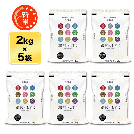 新米 白米 岩手県産 銀河のしずく 10kg 2kg×5袋 特A評価 令和7年産
