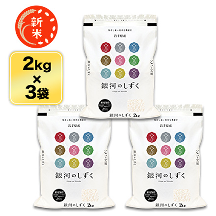 新米 白米 岩手県産 銀河のしずく 6kg 2kg×3袋 特A評価 令和7年産