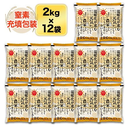 白米 おひさま米 栃木県産 とちぎの星 24kg 2kg×12袋 令和7年産