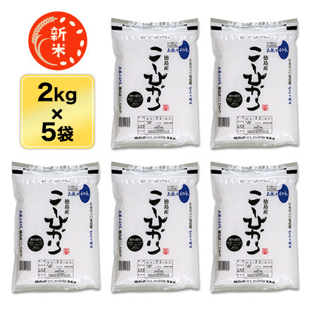 新米 白米 徳島県産 コシヒカリ 10kg 2kg×5袋 令和6年産