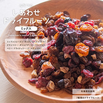 タマチャンショップ ななつのしあわせ ドライフルーツミックス (有機トンプソンレーズン・有機サルタナレーズン・有機ドライクランベリー・有機ダイスドデーツ・有機ドライブルーベリー・有機ドライチェリー) 250g×2袋