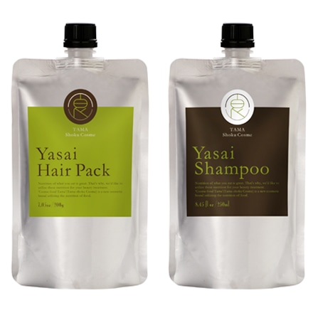タマチャンショップ YASAIノンシリコンシャンプー 250ml ＆ ヘアパック 200ml セット