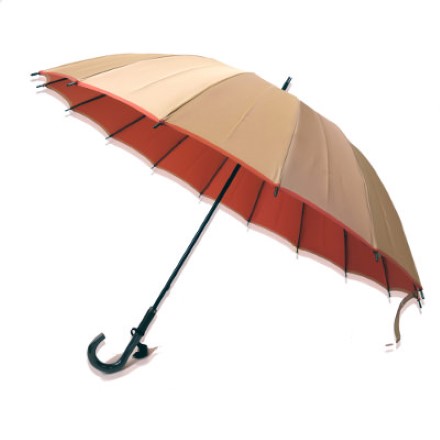 甲州織両面傘「かさね」女性用長傘16本骨　株式会社小宮商店 ベージュ/ピンク