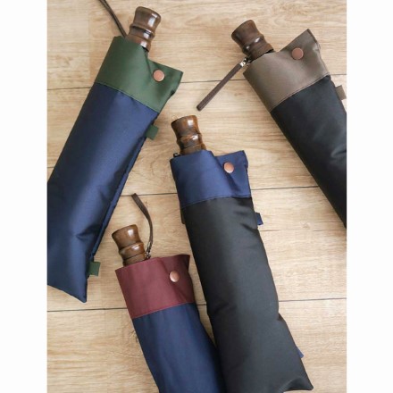 甲州織「橘」 雨晴兼用 折り畳み傘 〔60cm 約400g〕 小宮商店 ネイビー・レッド