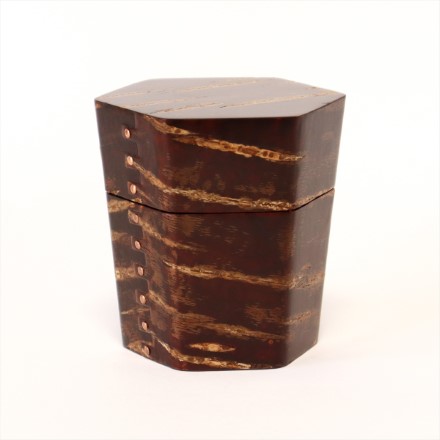 茶筒 六角形から六角形 〔約幅10.8×奥行9.8×高さ11cm、約275g〕