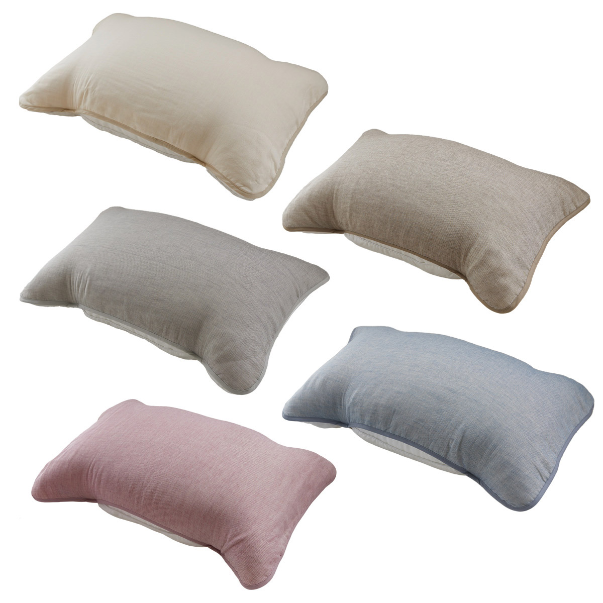 6重ガーゼ枕パット 〔(幅約40cm×長さ60cm)×2〕 寝具 ホワイト