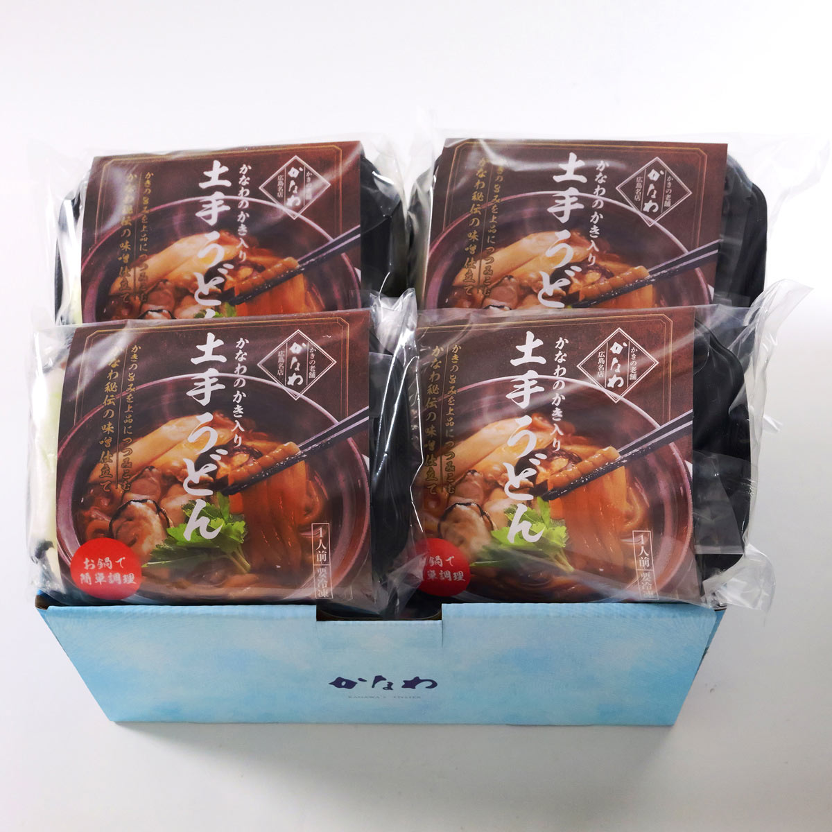 かなわ名物 かなわのかき入り 土手うどん 〔(麺200g、かきむき身55g、土手味噌80g、野菜49g)×4〕 うどん