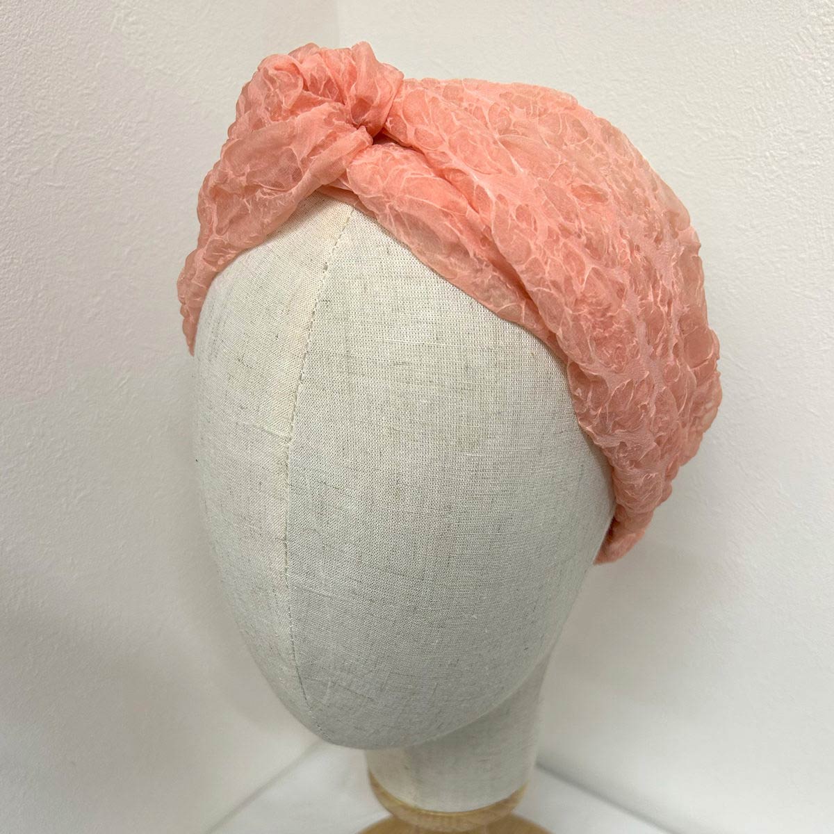 齋榮織物 3D シルククロス ヘアバンド 〔3Dシルククロスヘアバンド〕 ヘアアクセサリー お堀柄オフホワイト