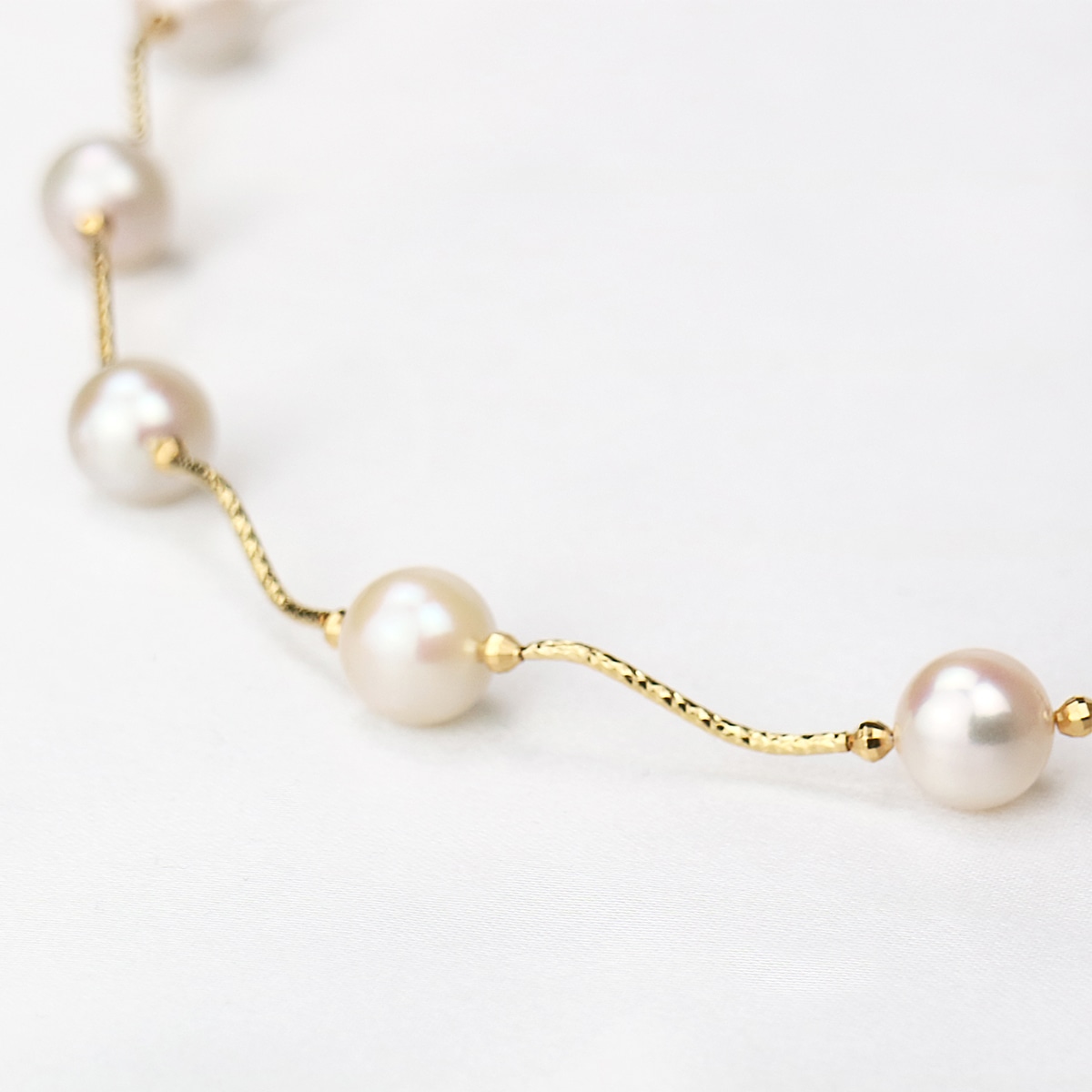 アコヤ真珠 12珠 8.5-9.0mm ステーション ネックレス 〔チェーン：44cm(クラスプを含む)〕 アクセサリー