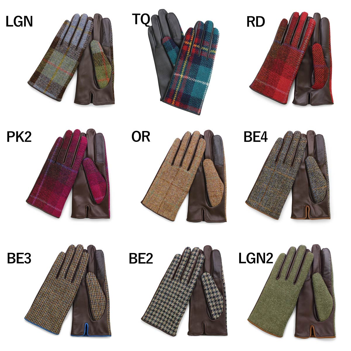 KURODA クロダ 女性用 Harris Tweed グローブ スクワラン加工 〔手囲いサイズ：21cm〕 手袋 TQ