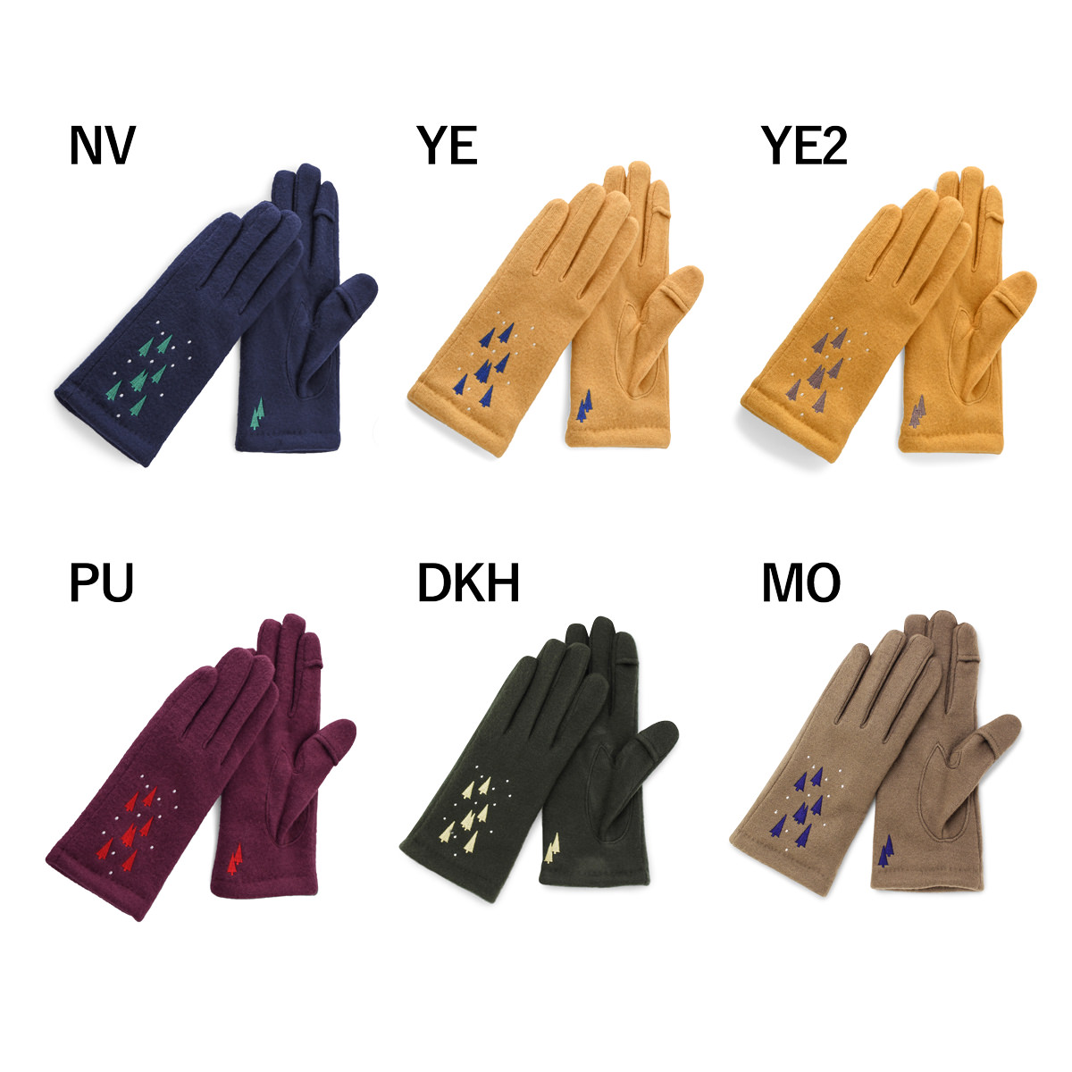 KURODA クロダ 女性用 雪とツ刺繍 ジャージグローブ 〔手囲いサイズ：21～22cm〕 手袋 NV