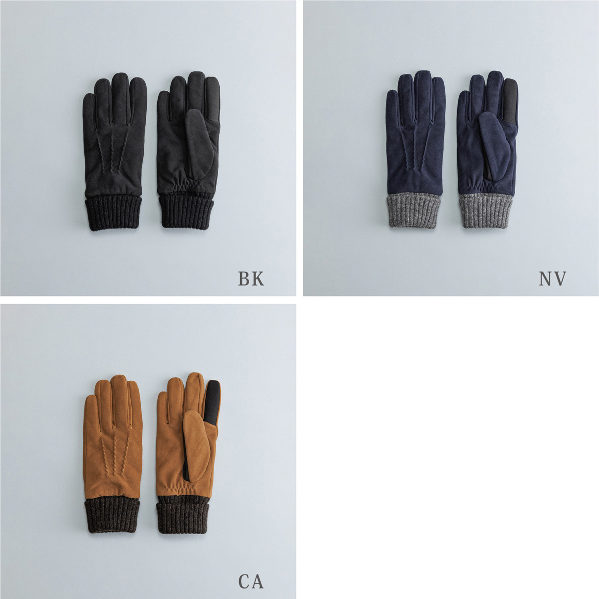 KURODA クロダ 男性用 ゴートスエードグローブ タッチパネル対応 〔手囲いサイズ：24cm〕 手袋 NV