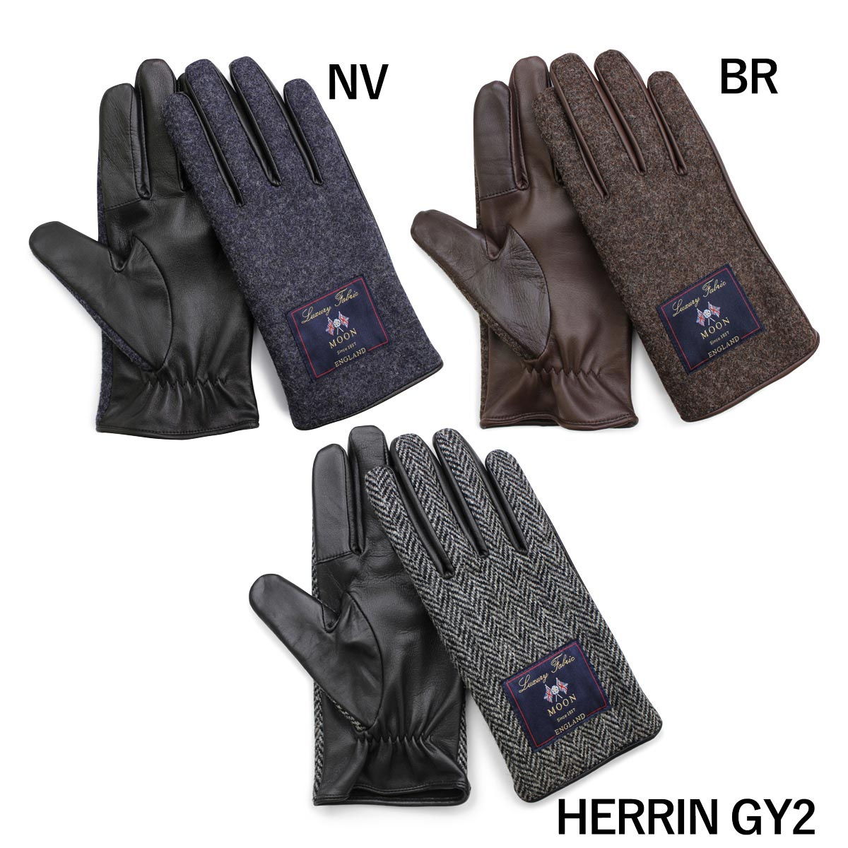 KURODA クロダ 男性用 MOON グローブ スクワラン加工 抗菌機能 タッチパネル対応 〔手囲いサイズ：24cm〕 手袋 HERRIN GY2