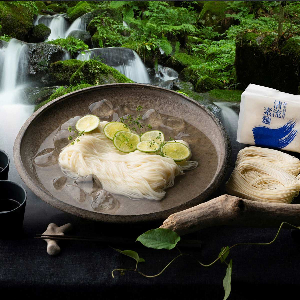 国産小麦 能登塩使用 手延べ清流素麺 清流うどん 〔手延べ清流素麺180g×2袋、手延べ清流うどん180g×2袋〕 乾麺