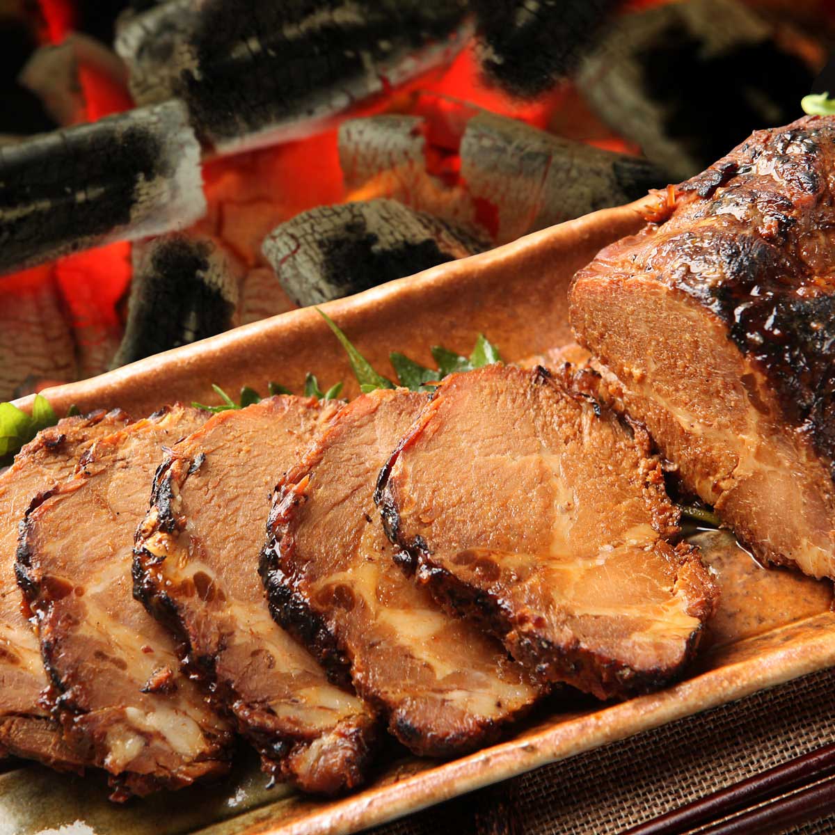 御嵩屋 炭火焼豚 3本入 ギフトセット 〔(焼豚260g、タレ15ml)×3〕 チャーシュー 肉惣菜 冷蔵