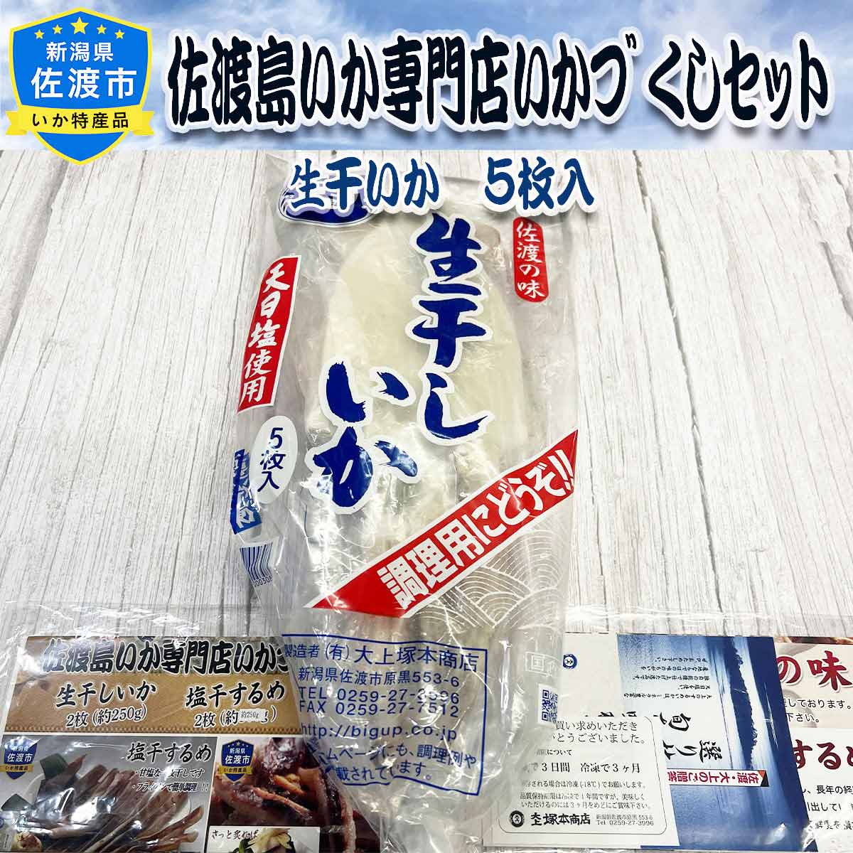 佐渡 天日塩使用 生干しいか 〔5枚(約625g)〕 イカ【北海道・九州地方・沖縄県・離島 配送不可】