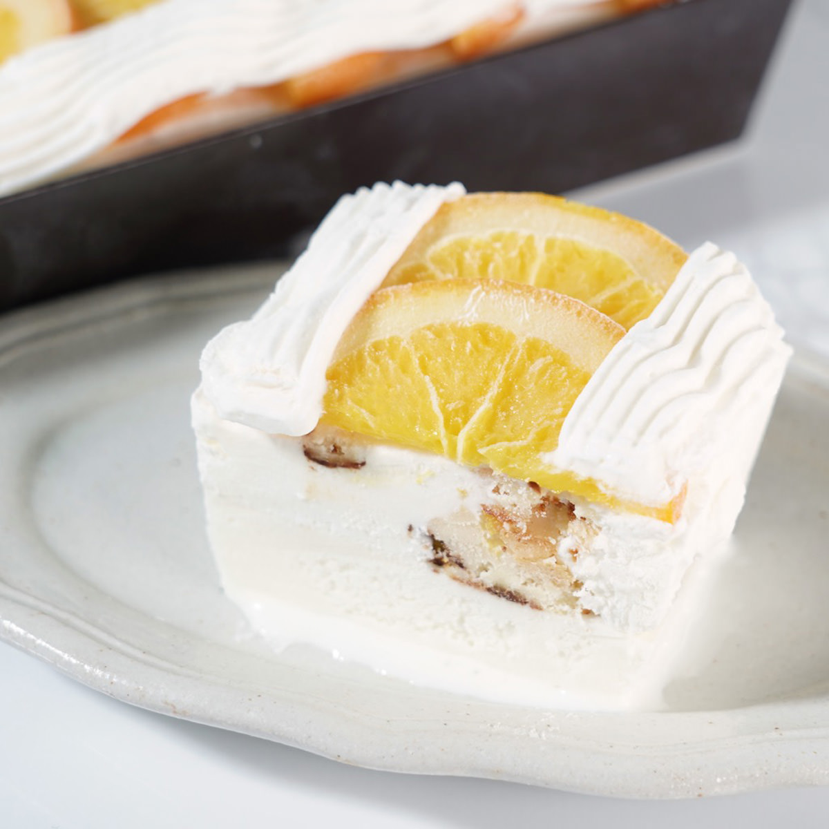 白金プレミアム手作りアイスクリームケーキ オレンジ〔約250g〕スイーツ デザート