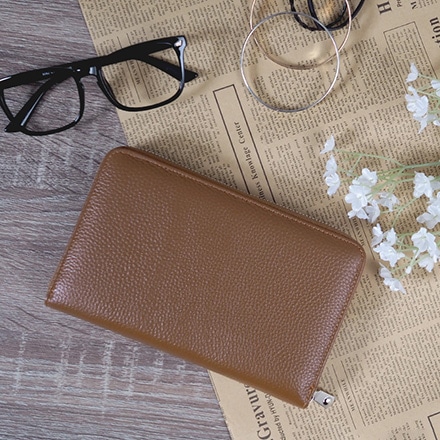 本革 通帳ケース RFID スキミング防止 ブラウン