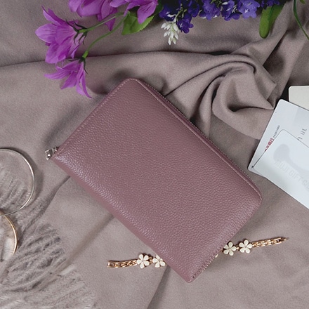 本革 通帳ケース RFID スキミング防止 ラベンダー