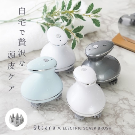 @ttara アッタラ 電動頭皮ブラシ ヘッドスパ ヘアケア 防水 乾湿両用 マットホワイト
