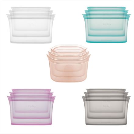 Zip top ジップトップ ディッシュ 3点セット グレー シリコン 保存容器 保存袋 まち付き レンジ 食洗器対応 耐熱 冷凍 冷蔵 Z-DSH3A-02