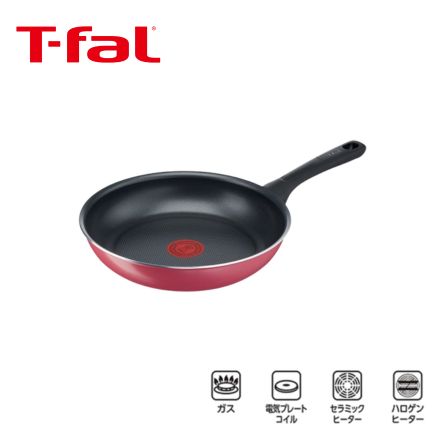 T-fal ティファール クランベリーレッド フライパン 24cm B55904 ガス火