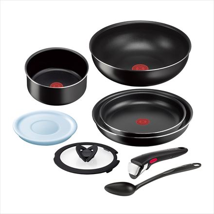 ティファール インジニオ・ネオ セット8 L16398 ターコイズブラック ガス火専用 フライパン 鍋 取手 ブラック