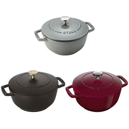 staub ストウブ Wa-NABE M 18cm ブラック 40501-005 両手 鋳物 ホーロー 鍋 炊飯 2合 IH対応
