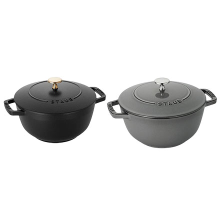 staub ストウブ Wa-NABE L 20cm グレー 40501-010 両手 鋳物 ホーロー 鍋 炊飯 3合 IH対応