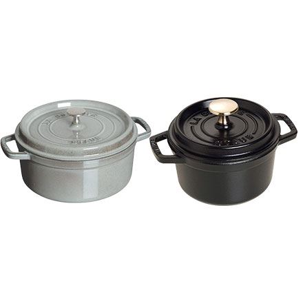 staub ストウブ ピコ・ココット ラウンド 14cm ブラック 40509-476 小さい 両手 鋳物 ホーロー 鍋 IH対応