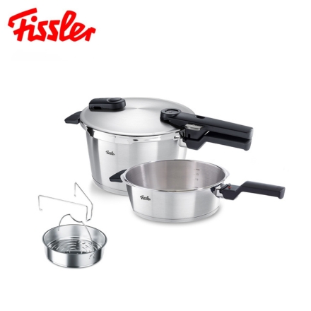 Fissler(フィスラー) ビタクイック プレミアム 圧力鍋4.5L+スキレット2.5Lセット 蒸し器・三脚付 602-410-11-070