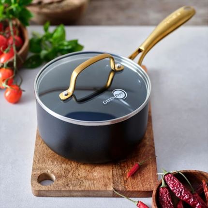 グリーンパン ストゥディオ ソースパン 16cm ガラス蓋付 CC007337-004