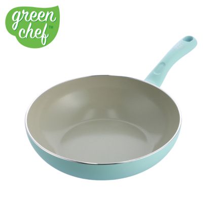 グリーンシェフ アースカラー ウォックパン 28cm ミントグリーン CC005421-004 ガス・IH対応