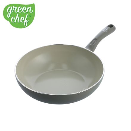 グリーンシェフ アースカラー ウォックパン 28cm クォーツグレー CC005425-004 ガス・IH対応