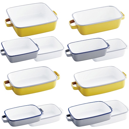 365methods ホーローオーブンディッシュ 浅型S ホワイトxライトグレー YY-HS.W