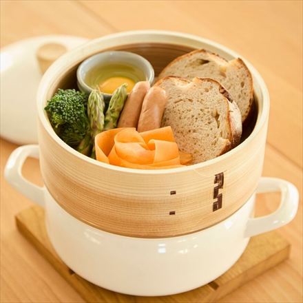 富士ホーロー せいろ付きホーロー鍋 ホワイト SER-18W.W