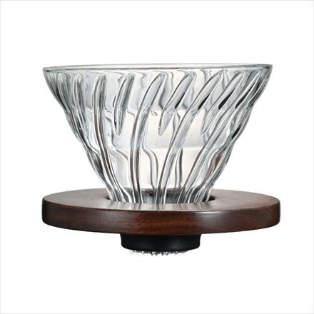 HARIO V60耐熱ガラス透過ドリッパー ウォールナット VDG-02-WN