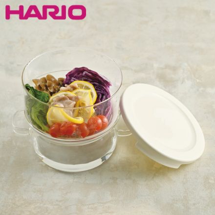 HARIO「ガラスのある生活」ガラスのせいろ蒸し器 クリア GSM-2-OW