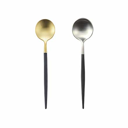 Cutipol クチポール GOA ゴア ブラック ティースプーン ゴールド 単品 GO.11 GB