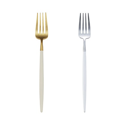 Cutipol クチポール GOA ゴア ホワイト デザートフォーク ゴールド 単品 GO.07WGB