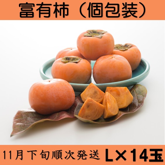 富有柿 岐阜県産 秀品 Lサイズ×14玉 【販売終了日11月16日 数量限定】