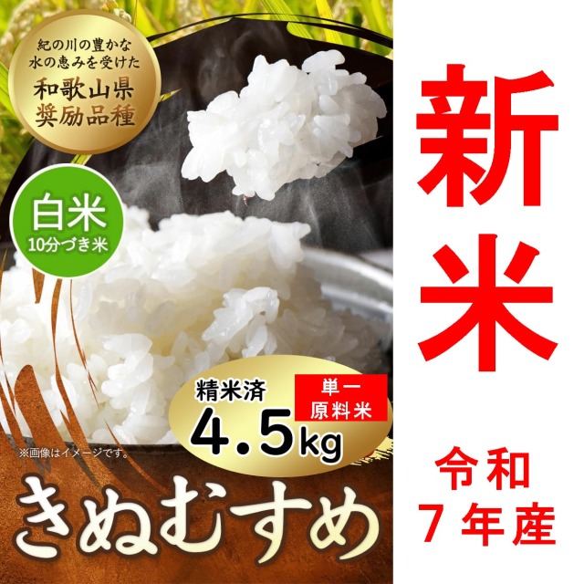 新米 きぬむすめ 和歌山県産 4.5kg×2袋 令和７年産