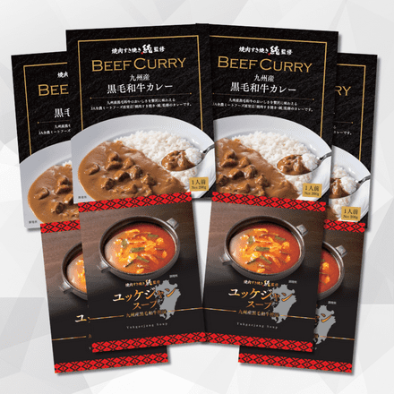 JA全農ミートフーズ 焼肉すき焼き純監修 九州産黒毛和牛カレーとユッケジャンスープのセット