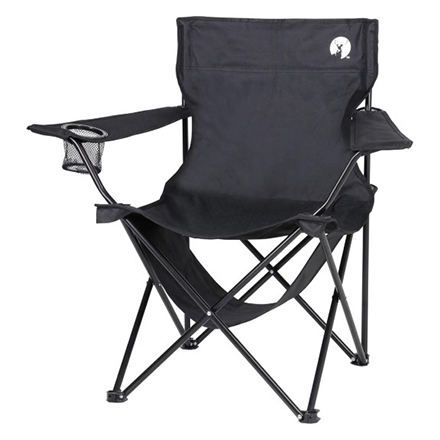 キャプテンスタッグ 棚モック付ラウンジチェア ブラック UC-1827